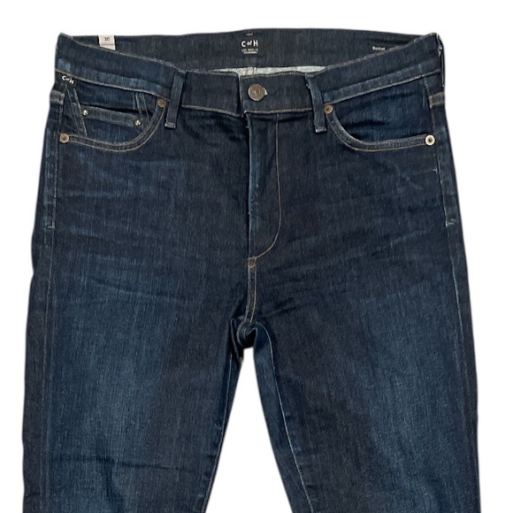 Dark Wash High Rise Skinny Jeans Minimalist Clean Girl Stretch Denim 30 - Picture 6 of 13